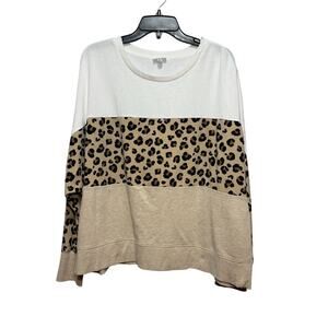 Cabana by Crown & Ivy Leopard print sweatshirt Size 2X